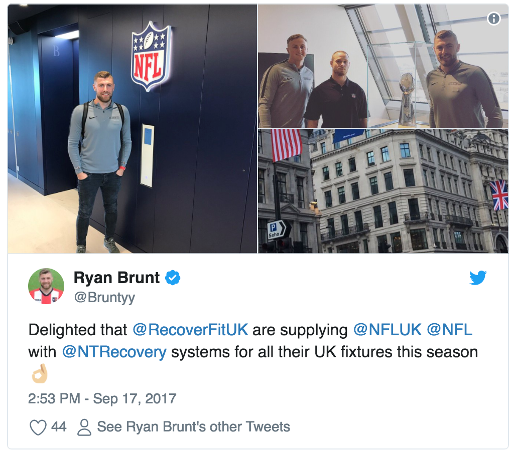 Ryan Brunt on supplying the NFL with recovery systems